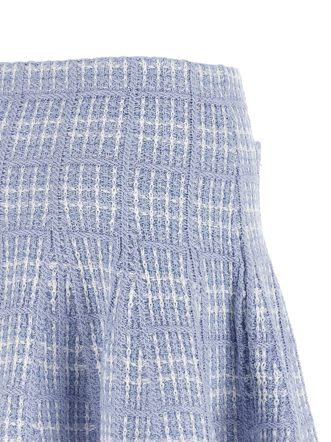 Self Portrait Check Knit Skirt Skirts - Blue | 37aad4550f2624d1c68dea9b41bb1d0549292cab