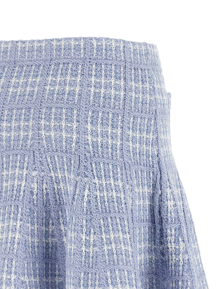 Self Portrait Check Knit Skirt Skirts - Blue | 37aad4550f2624d1c68dea9b41bb1d0549292cab