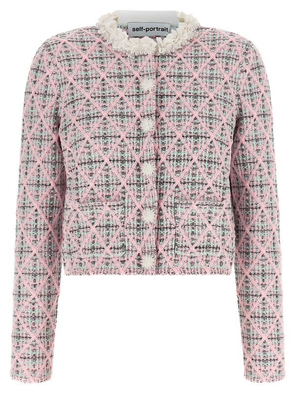 Floral Collar Cardigan Sweaters And Cardigans Pink