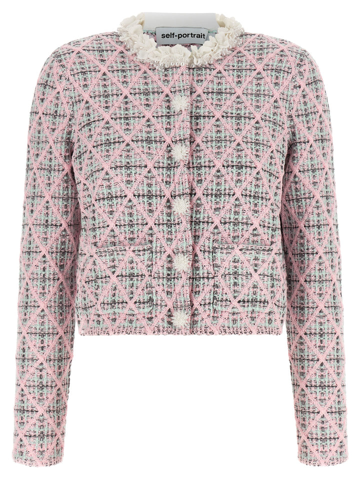 Self Portrait Floral Collar Cardigan Sweaters and Cardigans - Pink | c8e60dbe44e81035958b11a8f29db6111c004cc3