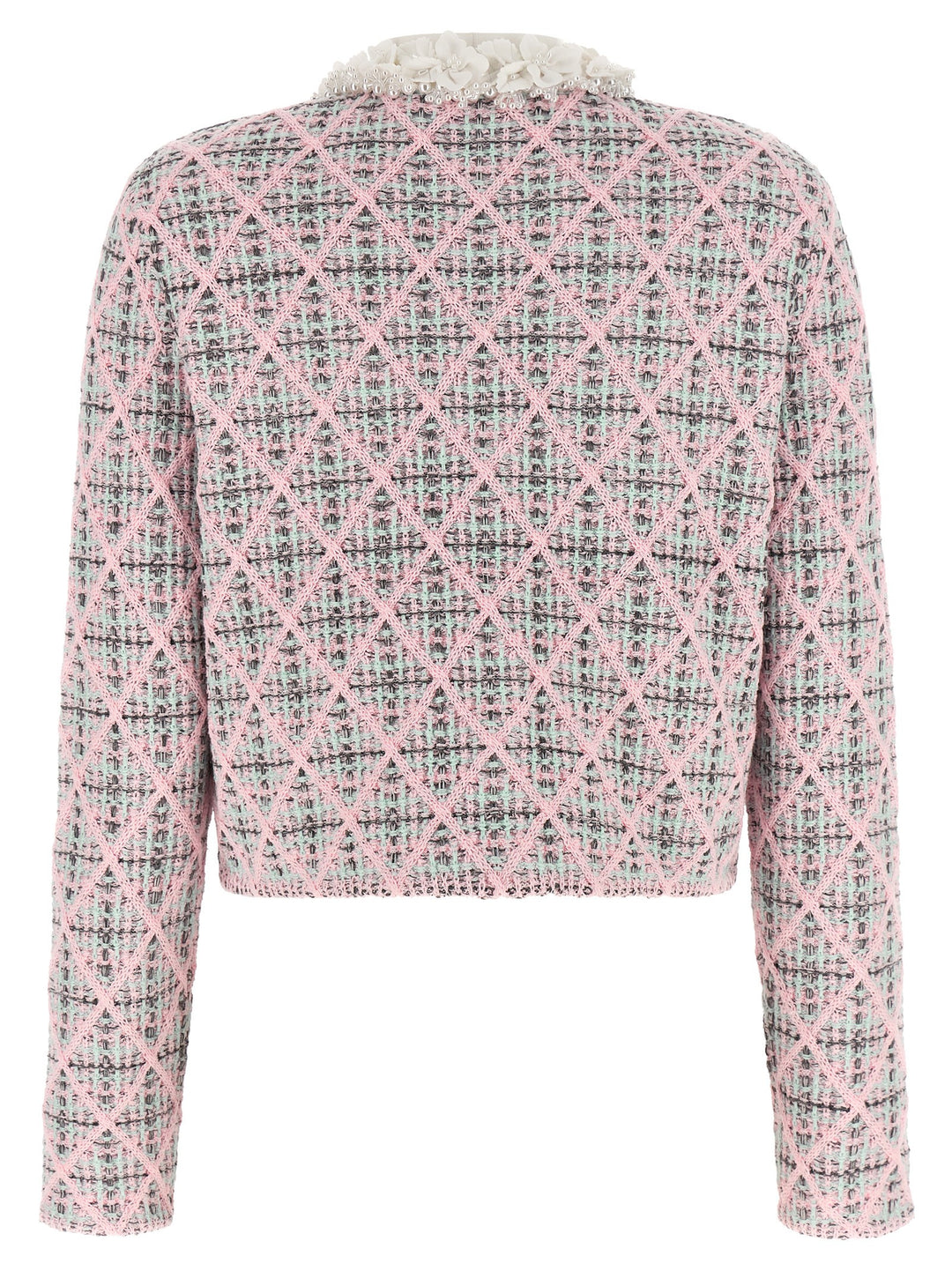 Self Portrait Floral Collar Cardigan Sweaters and Cardigans - Pink | 445e1ed6e9dc16f5bdf5f8046dfb89fd0ecbce40