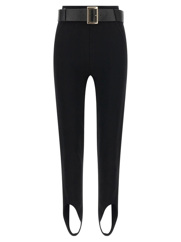 With Stirrup And Belt Leggings Black