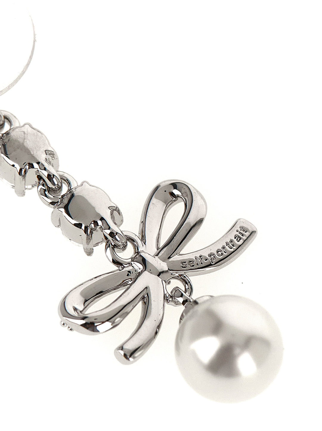 Self Portrait Bow Crystal Charm Jewelry - Silver | 2a9bd267511df94c4b951328d132c89f3c670eb1