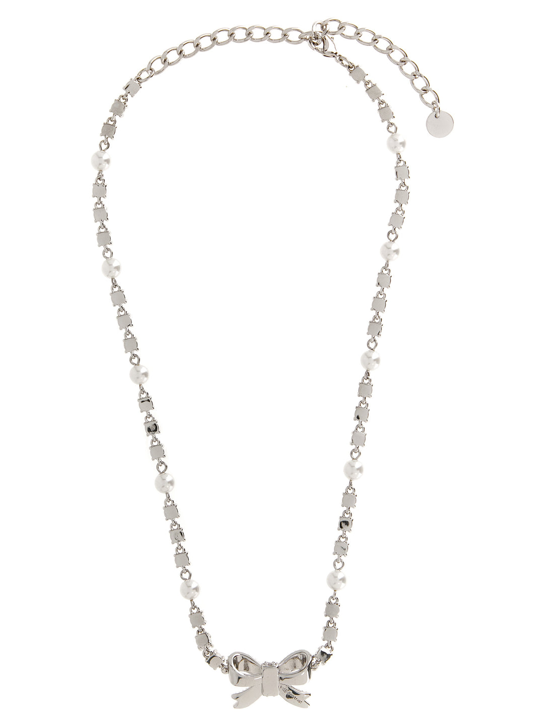 Self Portrait Crystal Pearl Bow Jewelry - Silver | 02226bcc921bb5bb99ffebf1fe352194b59f5a23