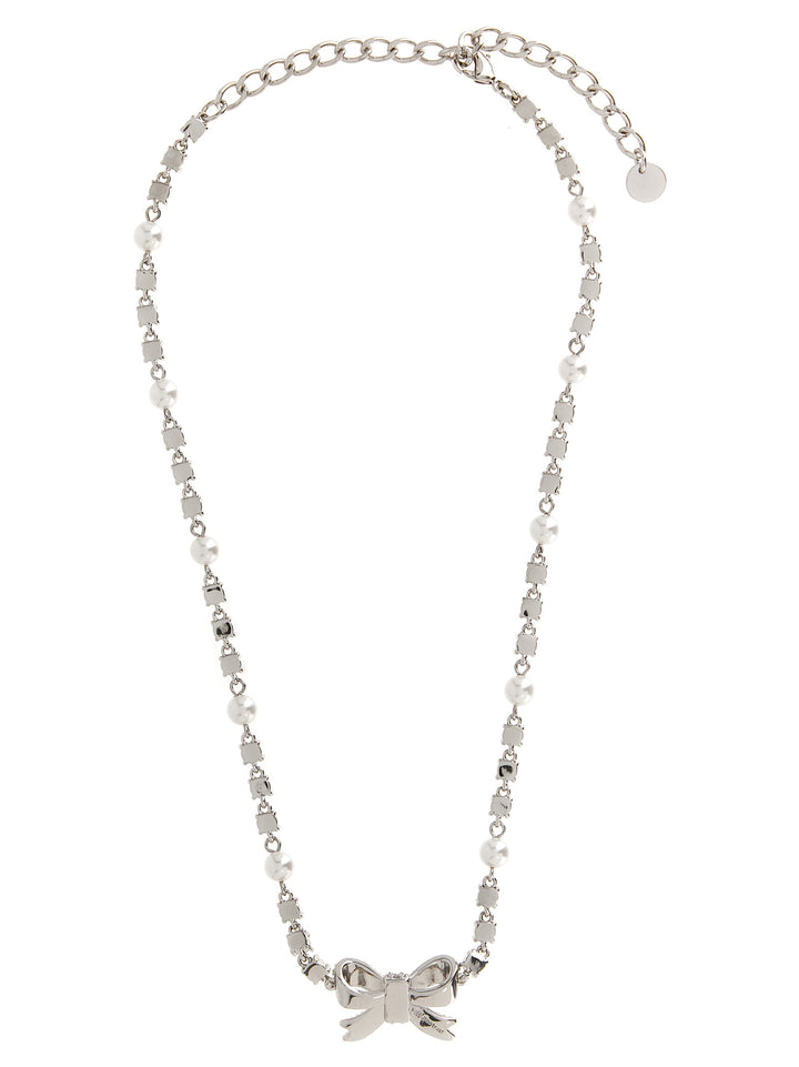 Self Portrait Crystal Pearl Bow Jewelry - Silver | 02226bcc921bb5bb99ffebf1fe352194b59f5a23