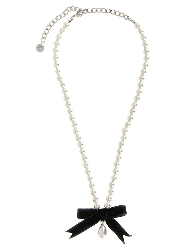 Black Bow Pearl Jewelry White/Black