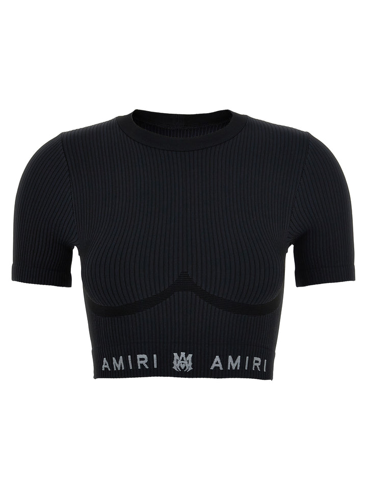 Ma Ribbed Seamless Tops Black