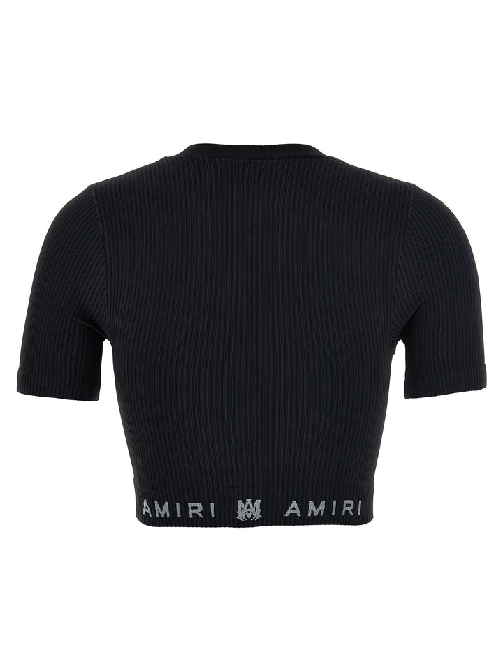 Ma Ribbed Seamless Tops Black