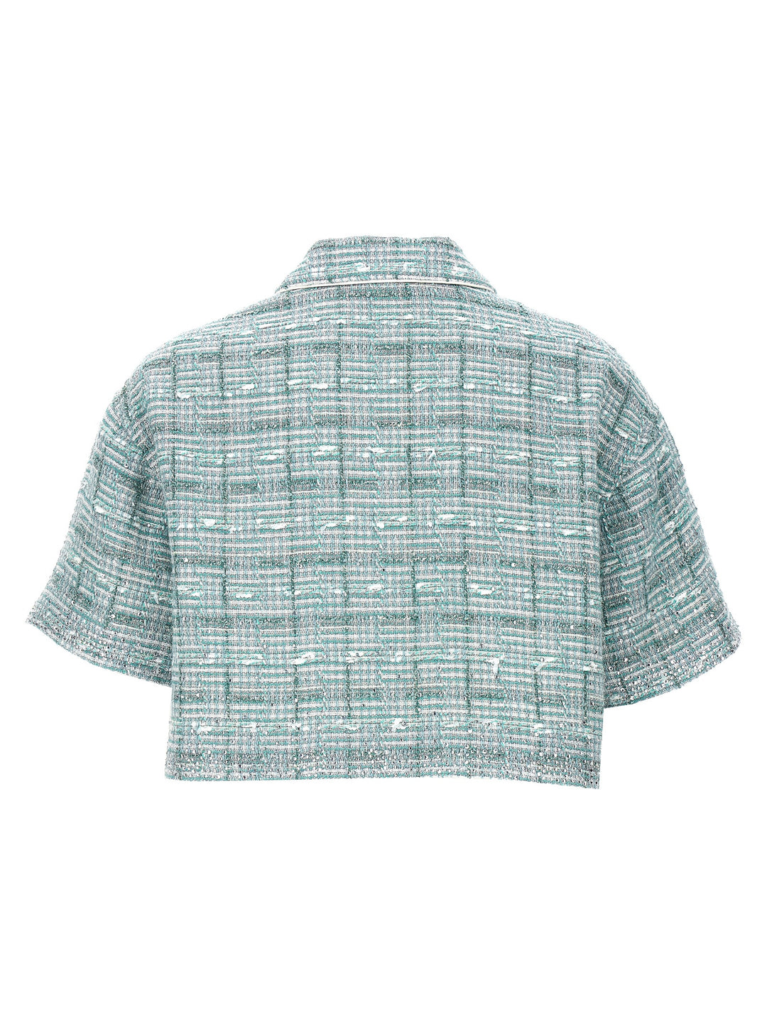 Cropped Crystal Shirt Shirt, Blouse Green