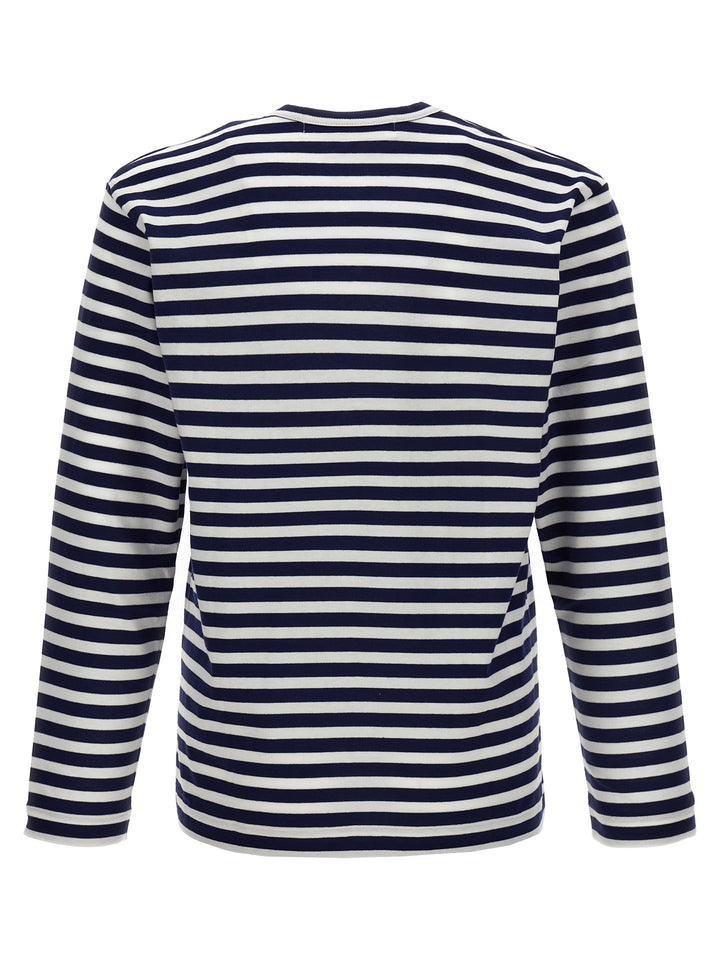 Logo Patch Stripes T-Shirt Blue