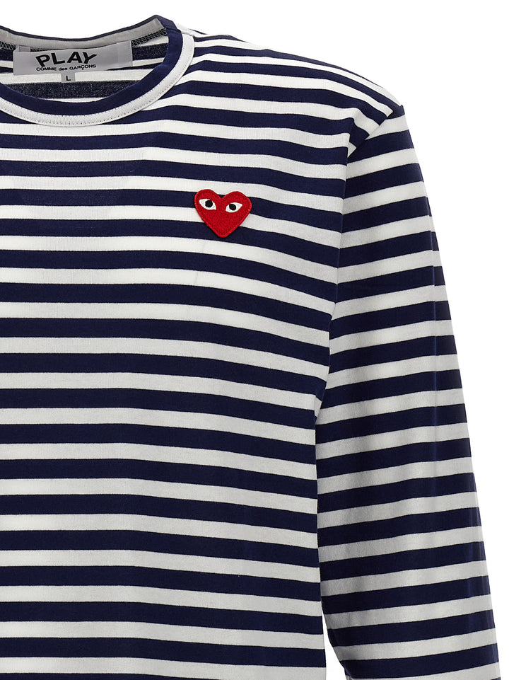 Logo Patch Stripes T-Shirt Blue