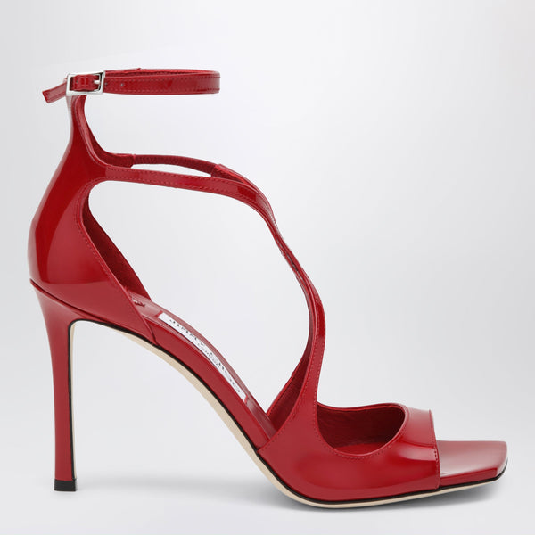 Azia Sandals In Red Patent Leather