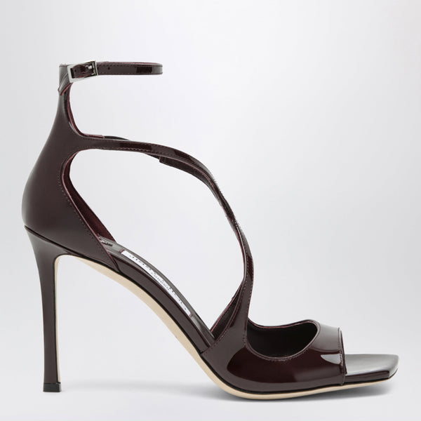 Azia Sandals In Deep Red Patent Leather