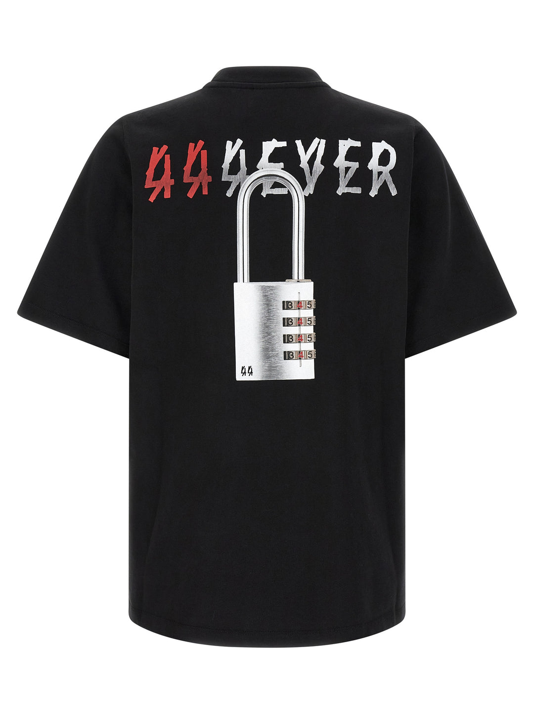 44 Label With Padlock Print T-shirt - Black | 97e6a712e7b0b0c18cf0d43e1cecdc47d616e4ce