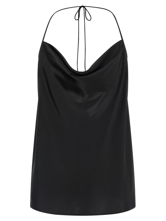 Silk Top Tops Black