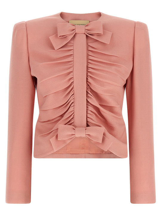Valentino Garavani Crispy Wool Jacket Blazers Pink