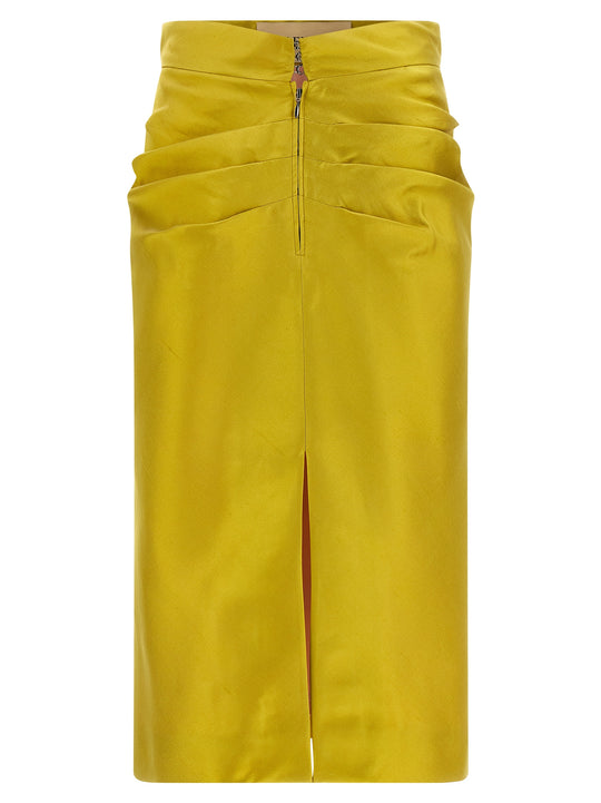 Valentino Garavani Shantung Silk Skirt Skirts Green