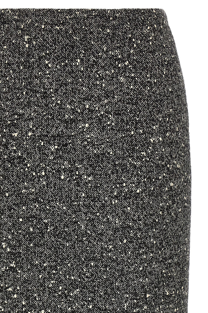 Valentino Garavani Valentino Garavani Chevron Bouclé Skirt Skirts - White/Black | 023a4491d02cd6946e4cb6b4debdccd3162f33b8