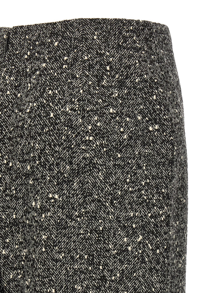 Valentino Garavani Valentino Garavani Chevron Bouclé Skirt Skirts - White/Black | 3240230da8fdfce2b913851f7853b71c5ccd2451