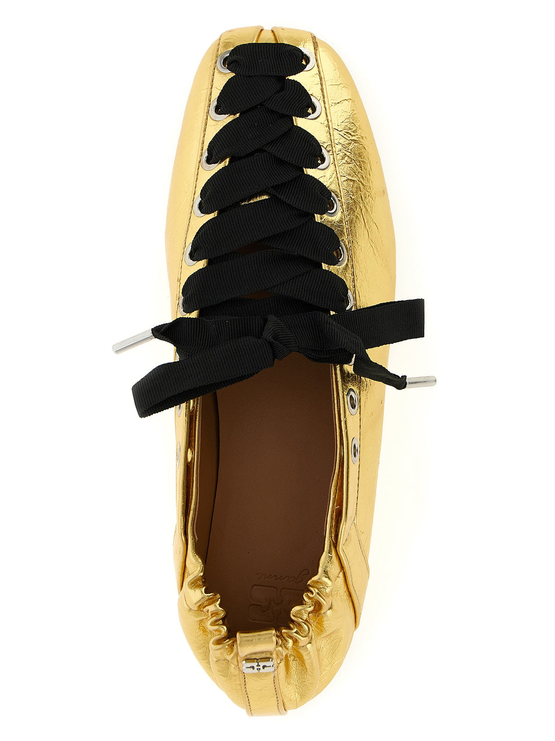 Ganni Lace-Up Flat shoes - Gold | fc6f59de7423cda7548063a9666892d9ee2a0ed5