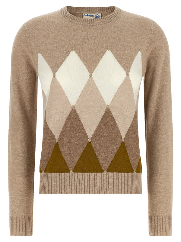 Classic Diamond Sweaters And Cardigans Beige