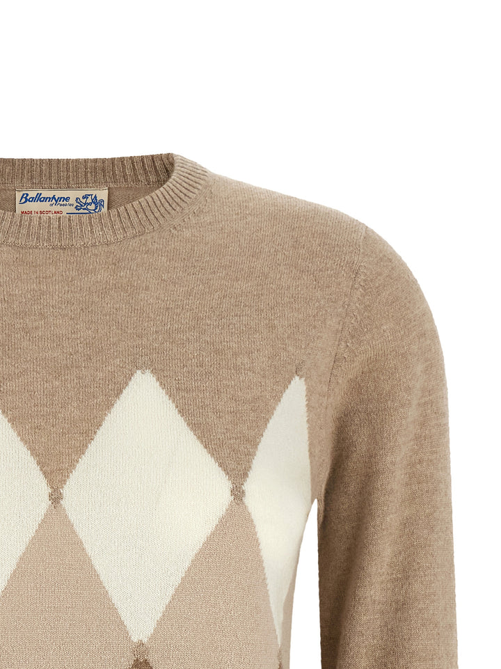 Ballantyne Classic Diamond Sweaters and Cardigans - Beige | 4750a95646df65994047005516b7a1a5a83e303b