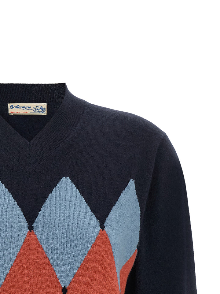 Ballantyne Argyle Sweaters and Cardigans - Blue | 52be8822e760a5c76ffdcd840357dc61fcb5b91a
