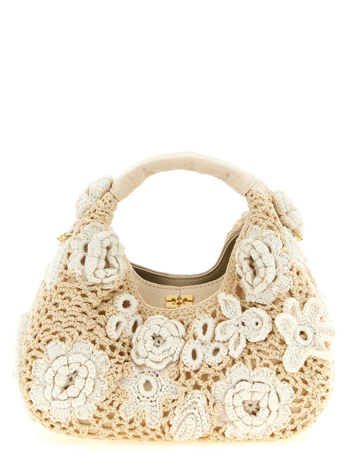 Ganni Mini Hobo Crochet Hand Bags - White | 6301d2f3d396d52d524e2e2e5051e4a1de0f618a