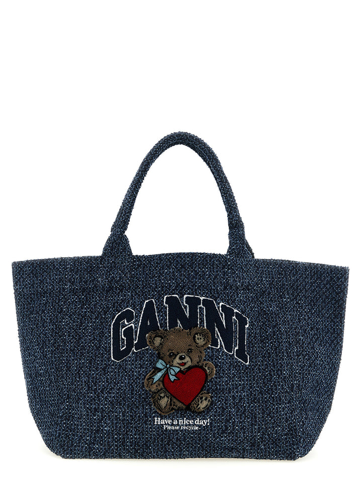 Ganni Bear Tote Bag - Blue | 04e3d8f7a4da065a0a9c2f98efe55ffd6890d1fc
