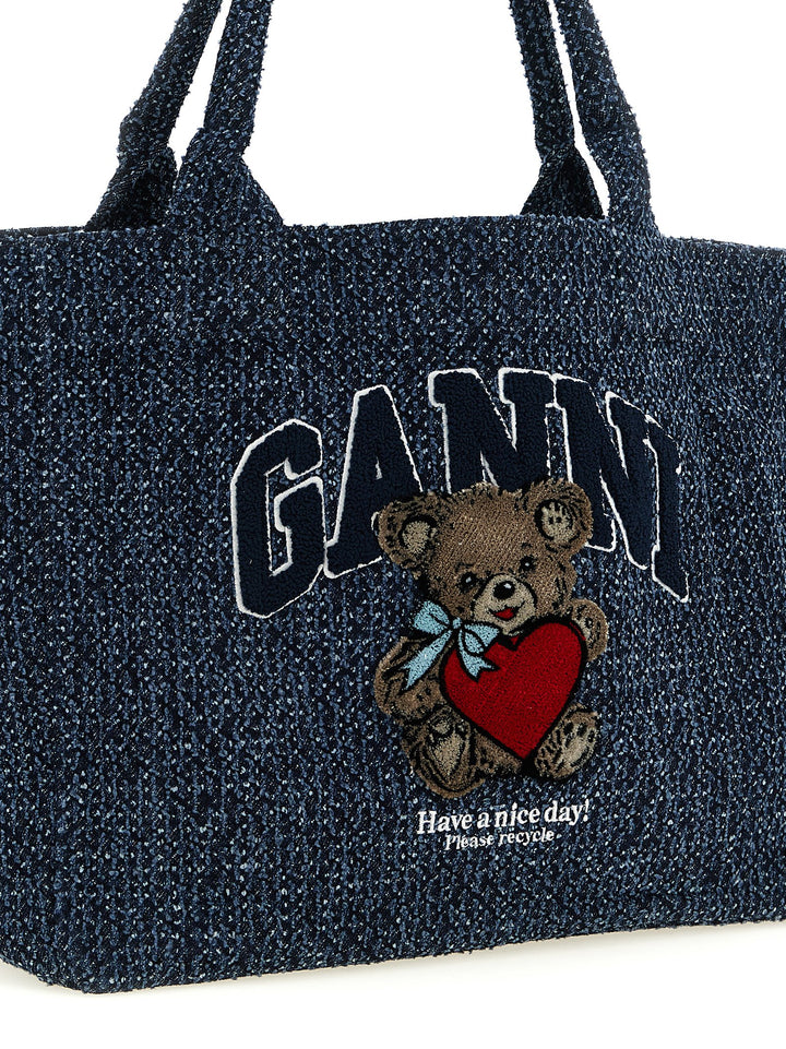 Ganni Bear Tote Bag - Blue | 34cc7ba5540a6bac3c35e2a4f1fe2457cefc06fa