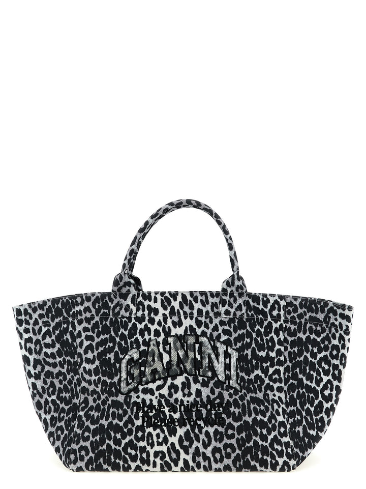 Ganni Leopard Sequin Xxl Tote Tote Bag - Gray | 6fe67bbfbb197b62b6a20e0b6738dabf087ea06b