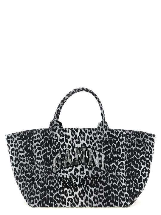 Leopard Sequin Xxl Tote Tote Bag Gray