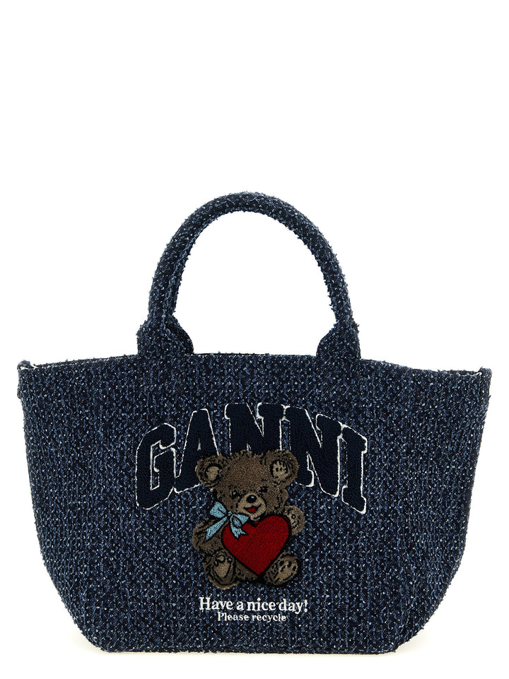 Ganni Bear Tote Bag - Blue | b4a1007c98dc120778fcebc6518c464fccbc7103