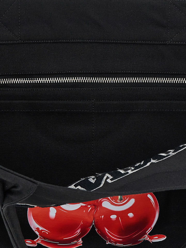 Ganni Black Medium Cherry Tote Tote Bag - Black | 75b8de1d5e2ee0a4bb8cb944a3e0c60b58f4a321