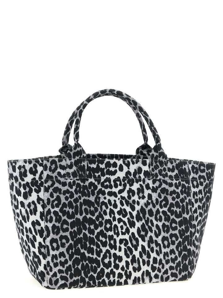 Ganni Leopard Medium Tote Tote Bag - Gray | 28178cba5304263fbd64ee8f230d582a01d3519b