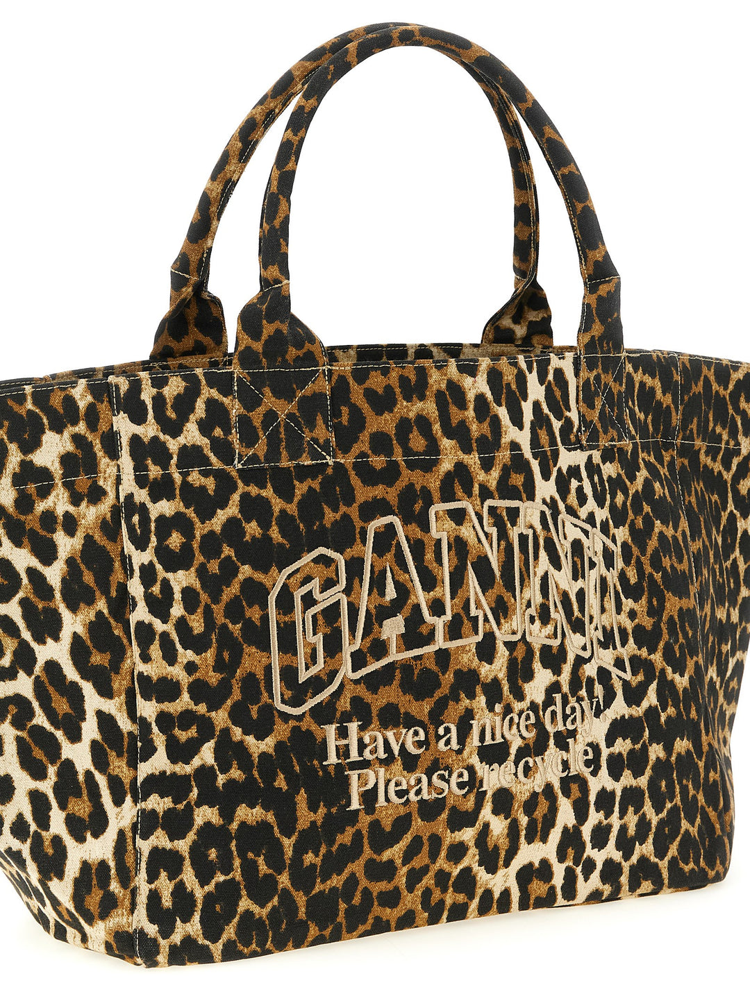 Ganni Leopard Medium Tote Tote Bag - Brown | 1b6218e1e4233c5caa41d694dc2f18747a9f571b