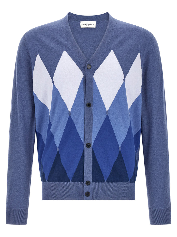 Ballantyne Cardigan Argyle Sweaters and Cardigans - Blue | 1112b326ee9c5ecc23301f385d6d502818071061