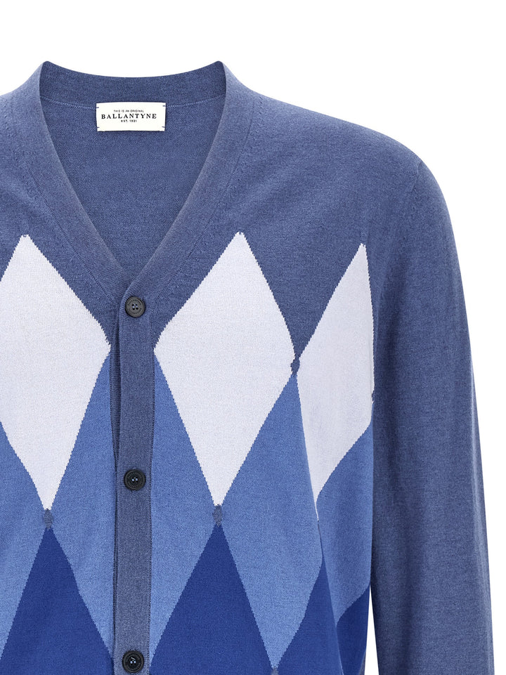 Ballantyne Cardigan Argyle Sweaters and Cardigans - Blue | 87f6a490b863964762250a69a921d0244c0183fd