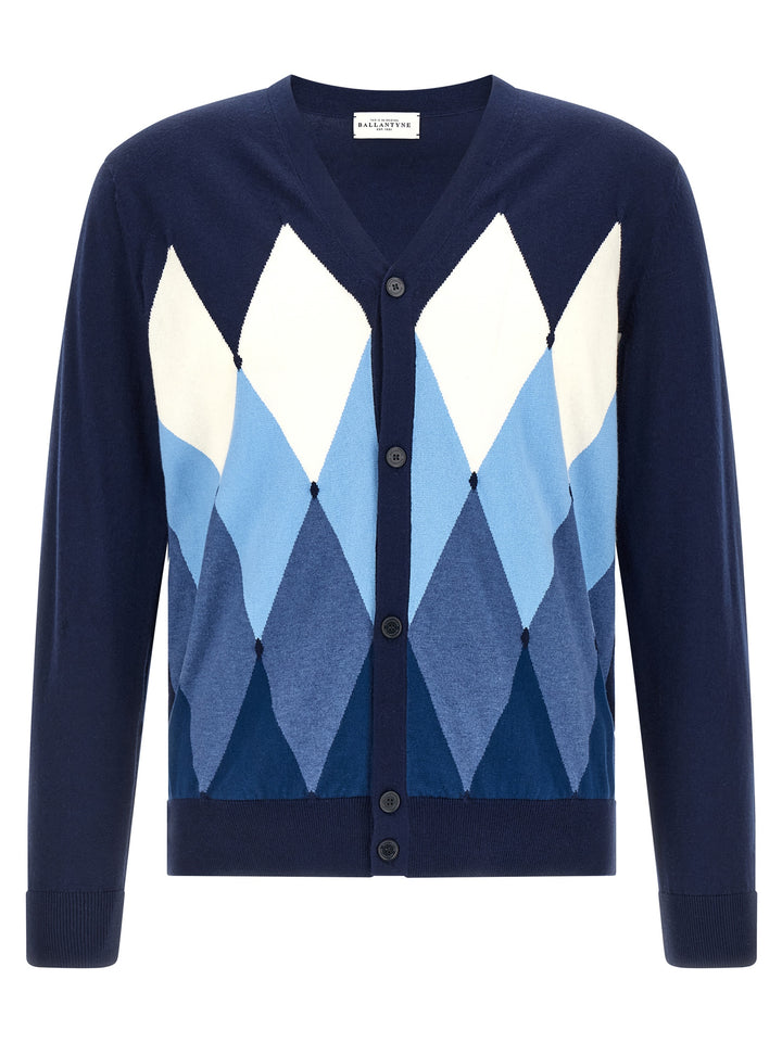Ballantyne Cardigan Argyle Sweaters and Cardigans - Blue | 8a7b968ba10e0eed41459d939d61e6e6f086103a