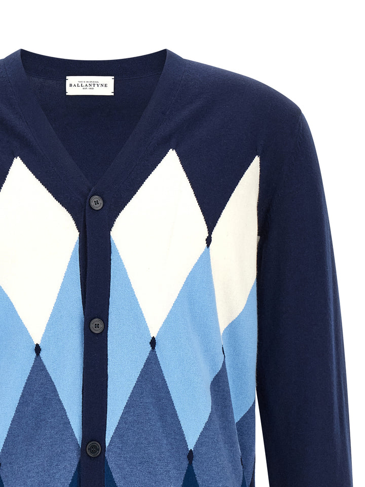 Ballantyne Cardigan Argyle Sweaters and Cardigans - Blue | 66e5124ed9665486cbbd583fa149594acbaf21e4