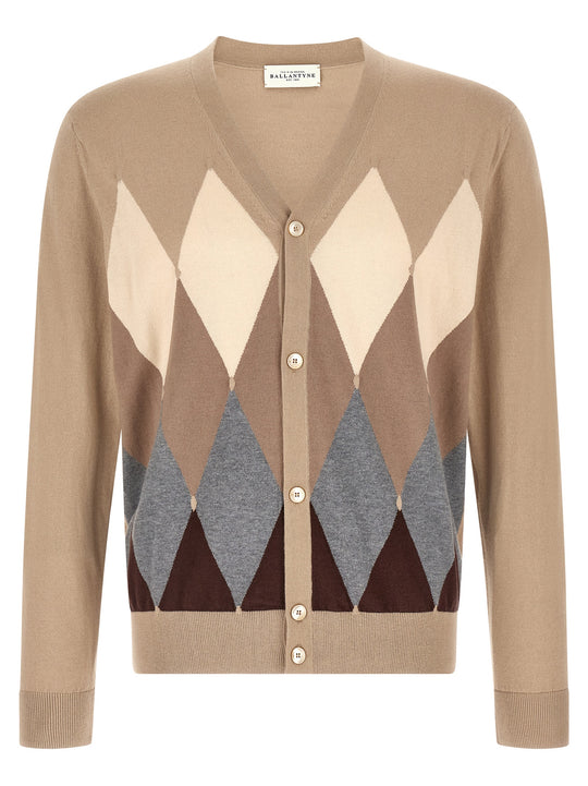 Cardigan Argyle Sweaters And Cardigans Beige
