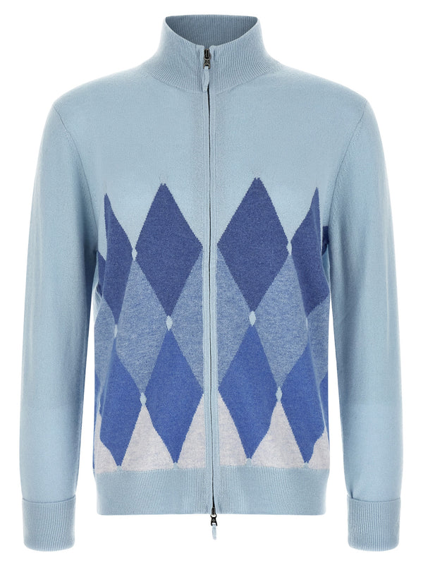 Classic Diamond Sweaters And Cardigans Light Blue