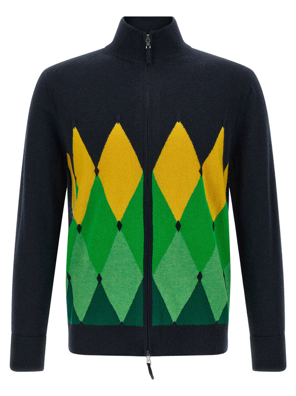 Classic Diamond Sweaters And Cardigans Blue