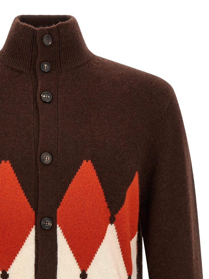 Ballantyne Classic Diamond Sweaters and Cardigans - Brown | 21d98e862b6916918612719fb3e966550a17c4e2
