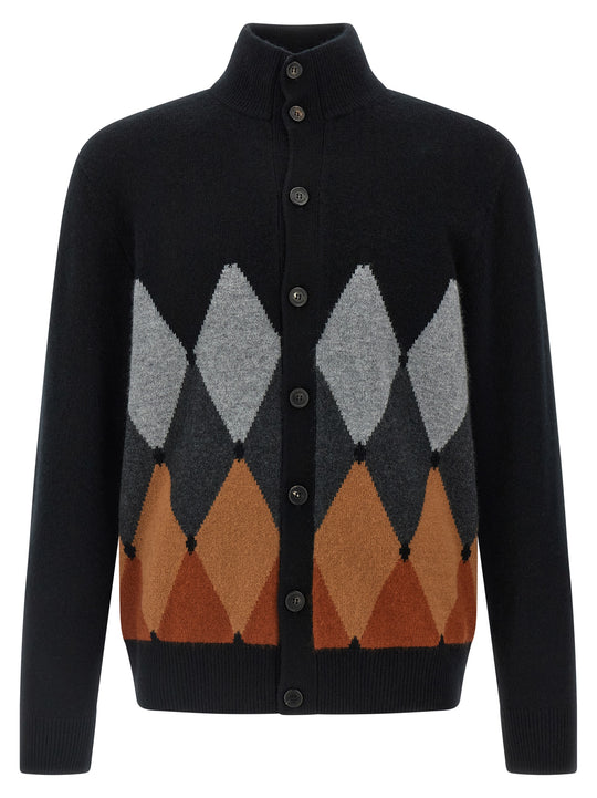 Cardigan Argyle Sweaters And Cardigans Black