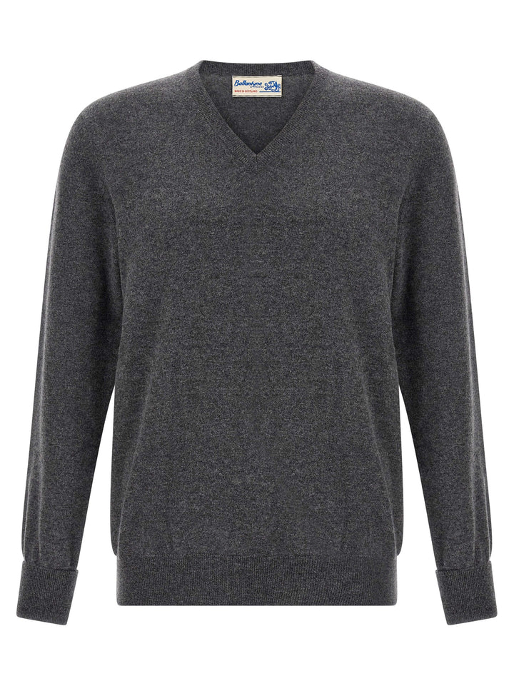 Ballantyne V-Neck Sweater Sweaters and Cardigans - Gray | 6b9f91e596b8fe6e49026d8695f13d164e555d01