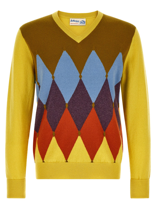 Classic Diamond Sweaters And Cardigans Yellow
