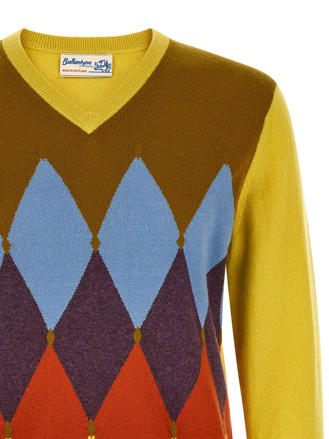 Ballantyne Classic Diamond Sweaters and Cardigans - Yellow | 00272235033ad8112d891cba3e599a32d34deffc