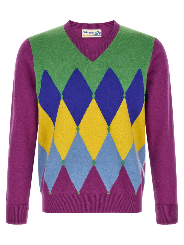 Ballantyne Classic Diamond Sweaters and Cardigans - Purple | 9c997116fcd2b238f5d7df6da82b3f0951c2ab58
