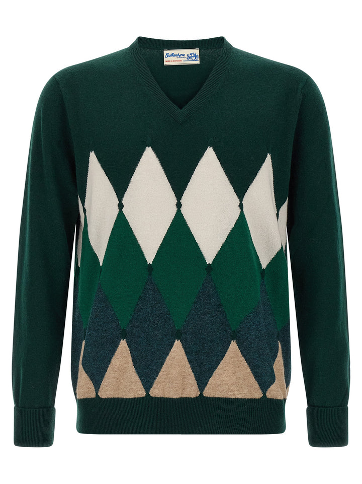 Ballantyne Argyle Pattern Sweater Sweaters and Cardigans - Green | 4247c5833c82ae3a35dd08833556ec033bf62d89